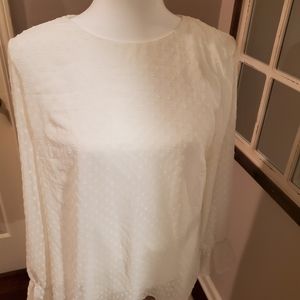 Banana republic clip dot cream blouse M medium
